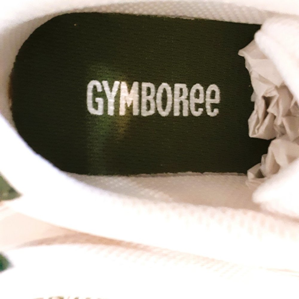 Gymboree Boys White Canvas Sneakers Size 12 Trimmed in Faux Leather - Picture 8 of 11